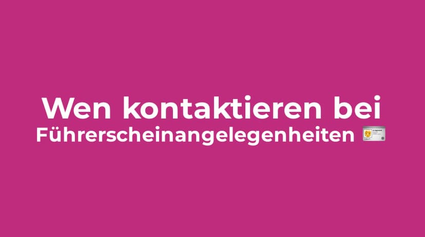 Ist das Straßenverkehrsamt zuständig bei Führerscheinangelegenheiten? 